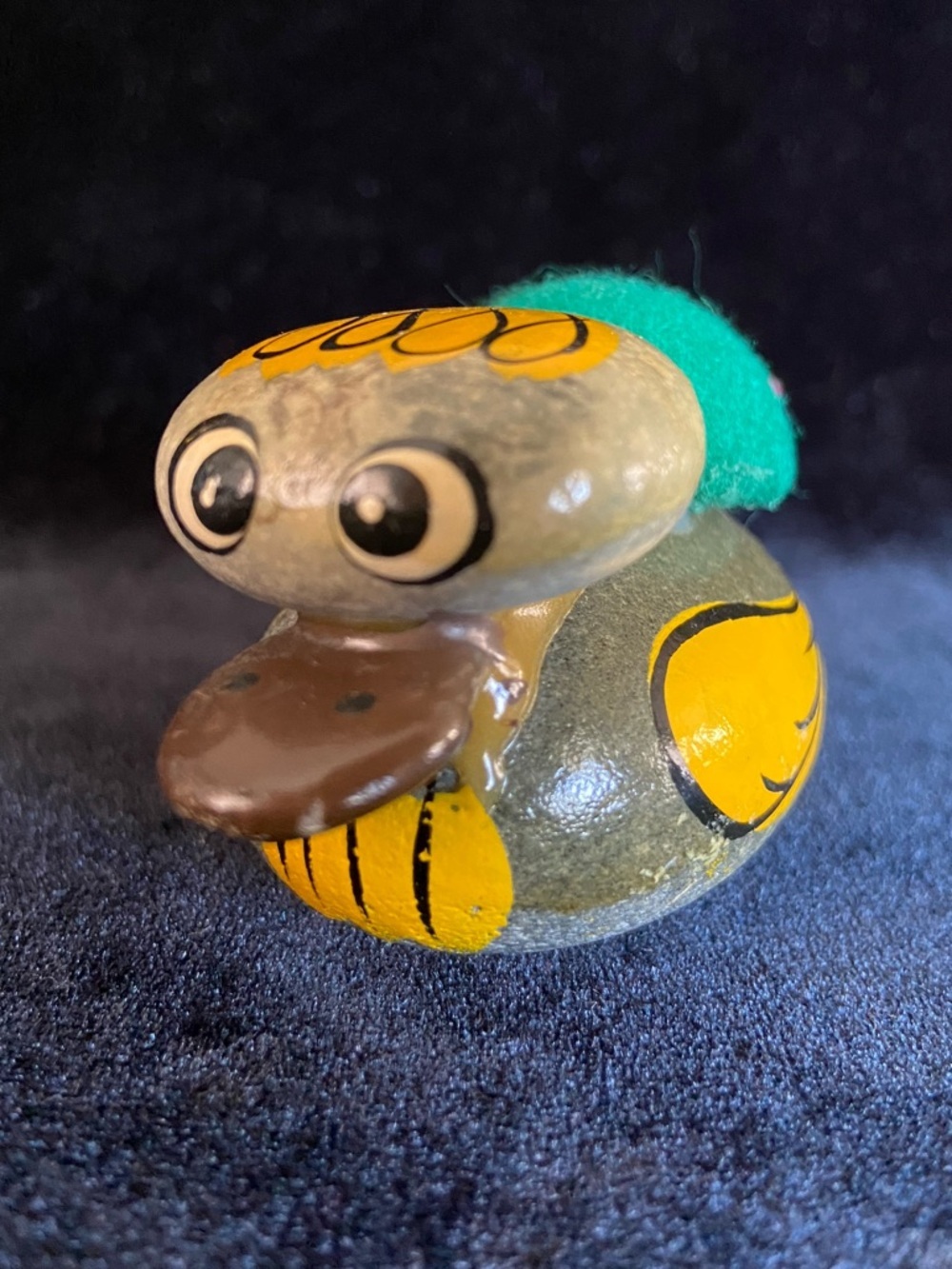 Vintage 1980s Rock Duck Hand Painted Pincushion HTF Yellow Cute EUC Sewing Craft